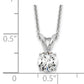 14k White Gold 1/2 Ct. Lab Grown Diamond VS/SI+ G+ Round Four Prong 18 inch Solitaire Pendant Necklace