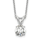 14k White Gold 1/2 Ct. Lab Grown Diamond VS/SI+ G+ Round Four Prong 18 inch Solitaire Pendant Necklace