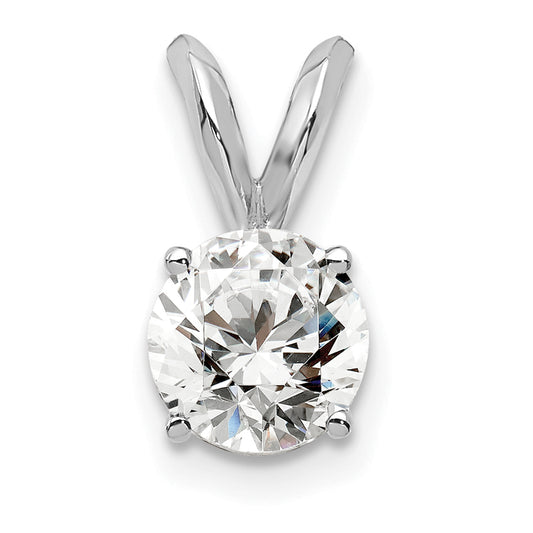 14k White Gold 14k White Gold 1/2 carat Lab Grown Diamond VS+ F+ Round Complete Four Prong Solitaire Pendant