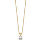 14k Yellow Gold 3/4 Ct. Certified Lab Grown Diamond VS/SI+ G+ Round Four Prong 18 inch Solitaire Pendant Necklace