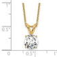 14k Yellow Gold 3/4 Ct. Lab Grown Diamond VS+ F+ Round Four Prong 18 inch Solitaire Pendant Necklace