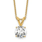 14k Yellow Gold 3/4 Ct. Certified Lab Grown Diamond VS/SI+ G+ Round Four Prong 18 inch Solitaire Pendant Necklace