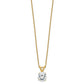 14k Yellow Gold 1 Ct. Certified Lab Grown Diamond VS/SI+ G+ Round Four Prong 18 inch Solitaire Pendant Necklace