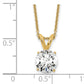 14k Yellow Gold 1 Ct. Certified Lab Grown Diamond VS/SI+ G+ Round Four Prong 18 inch Solitaire Pendant Necklace