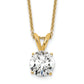 14k Yellow Gold 1 Ct. Certified Lab Grown Diamond VS/SI+ G+ Round Four Prong 18 inch Solitaire Pendant Necklace