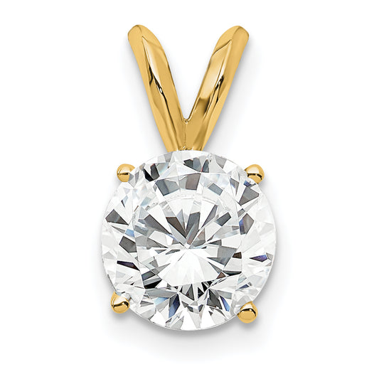 14k Yellow Gold 1 Ct. Certified Lab Grown Diamond VS/SI+ G+ Round Four Prong Solitaire Pendant