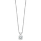 14k White Gold 1 Ct. Lab Grown Diamond VS+ F+ Round Complete Four Prong 18 inch Solitaire Pendant Necklace