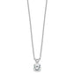 14k White Gold 1 Ct. Certified Lab Grown Diamond VS/SI+ G+ Round Four Prong 18 inch Solitaire Pendant Necklace