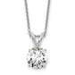 14k White Gold 1 Ct. Certified Lab Grown Diamond VS/SI+ G+ Round Four Prong 18 inch Solitaire Pendant Necklace