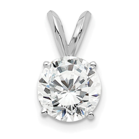 14k White Gold 1 Ct. Certified Lab Grown Diamond VS/SI+ G+ Round Four Prong Solitaire Pendant