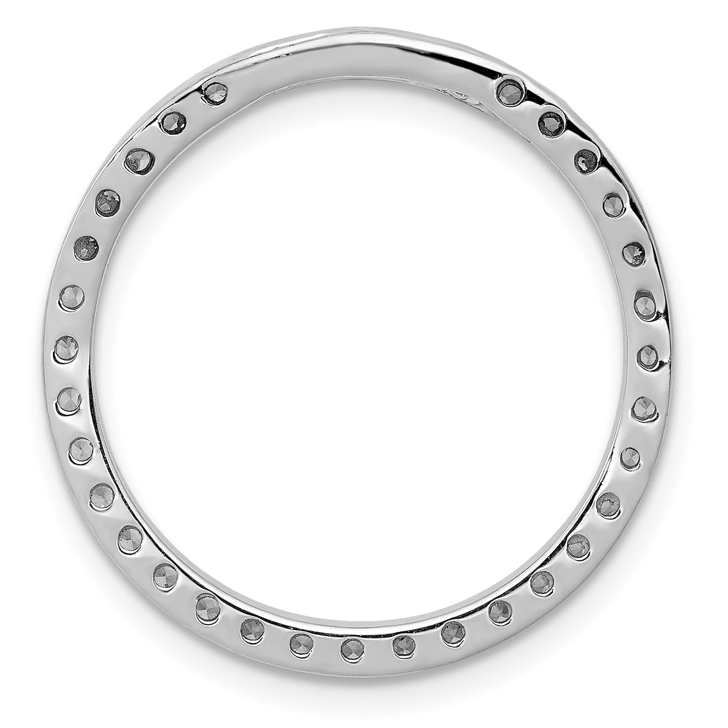 14k White Gold 3/4 Ct. Lab Grown Diamond VS/SI+ G+ Circle Chain Slide Pendant