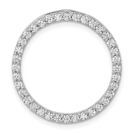 14k White Gold 3/4 Ct. Lab Grown Diamond VS/SI+ G+ Circle Chain Slide Pendant