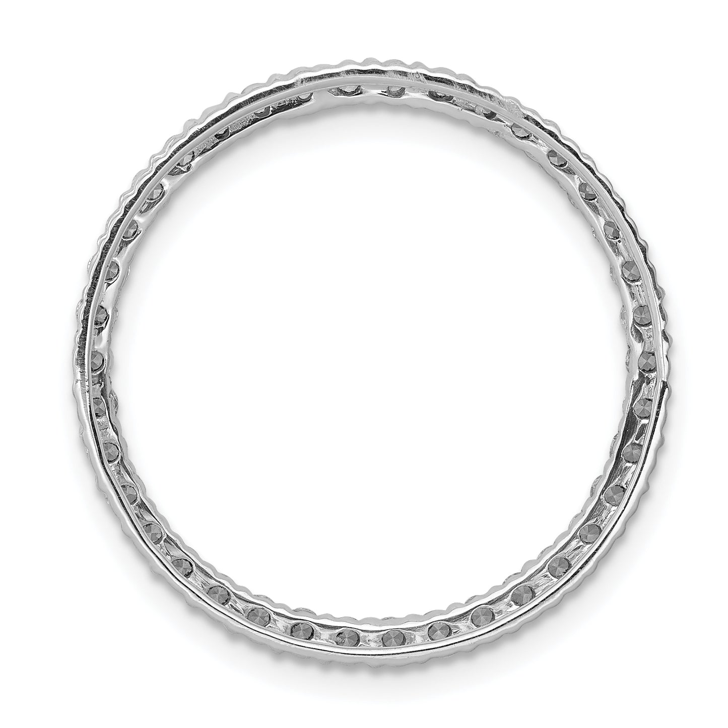 14k White Gold 3/4 Ct. Lab Grown Diamond VS/SI+ G+ Circle Chain Slide Pendant