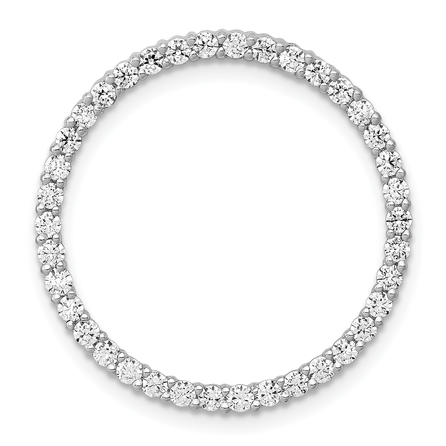 14k White Gold 3/4 Ct. Lab Grown Diamond VS/SI+ G+ Circle Chain Slide Pendant