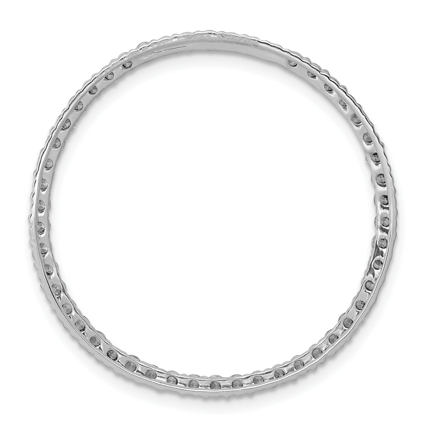 14k White Gold 1 Ct. Lab Grown Diamond VS/SI+ G+ Circle Chain Slide Pendant