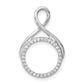 14k White Gold 1/10 Ct. Lab Grown Diamond VS/SI+ G+ Fashion Circle Dangle Chain Slide Pendant