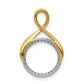 14k Two-tone Two Tone 1/10 Ct. Lab Grown Diamond VS/SI+ G+ Fashion Circle Dangle Chain Slide Pendant