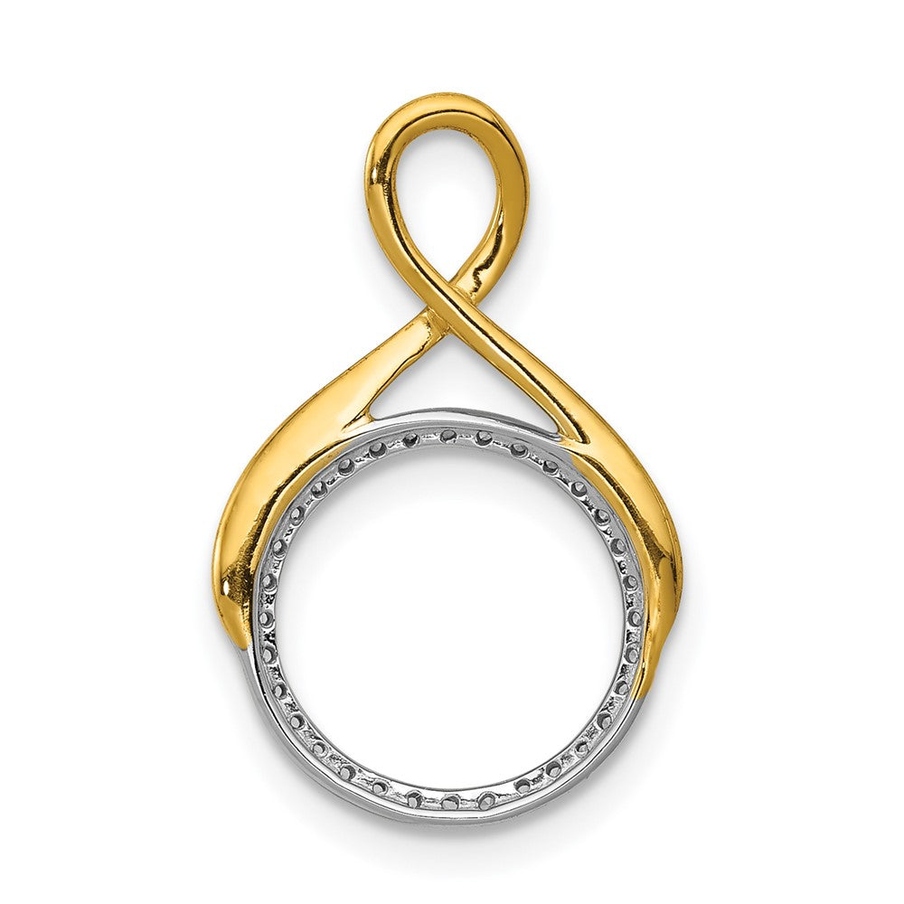 14k Two-tone Two Tone 1/10 Ct. Lab Grown Diamond VS/SI+ G+ Fashion Circle Dangle Chain Slide Pendant