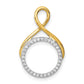 14k Two-tone Two Tone 1/10 Ct. Lab Grown Diamond VS/SI+ G+ Fashion Circle Dangle Chain Slide Pendant