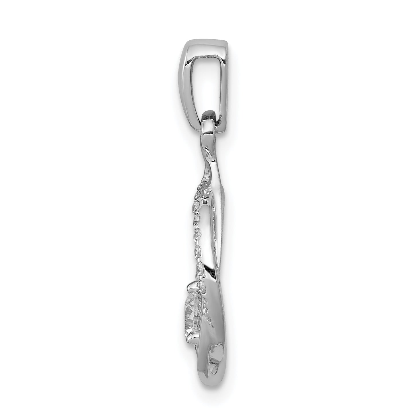 14k White Gold 1/3 Ct. Lab Grown Diamond VS/SI+ G+ Fashion Circle and Teardrop Pendant