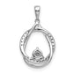 14k White Gold 1/3 Ct. Lab Grown Diamond VS/SI+ G+ Fashion Circle and Teardrop Pendant