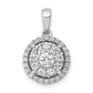 14K White Gold Lab Grown VS/SI+ G+ Diamond Round Halo Cluster Pendant