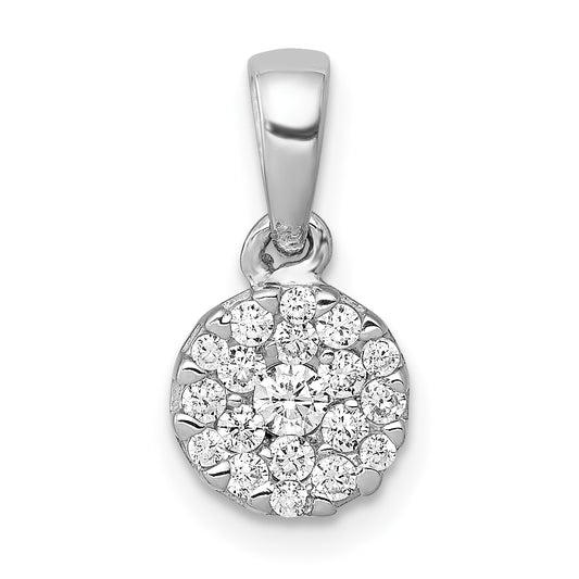 14k White Gold 1/4 Ct. Lab Grown Diamond VS/SI+ G+ Circle Cluster Pendant