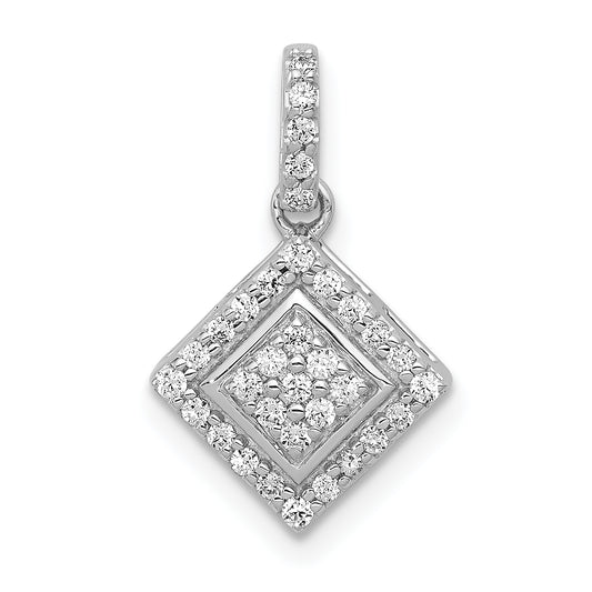 14k White Gold 1/4 Ct. Lab Grown Diamond VS/SI+ G+ Geometric Cluster Pendant