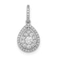 14k White Gold 1/3 Ct. Lab Grown Diamond VS/SI+ G+ Teardrop Dangle Pendant