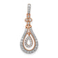 14K Rose Gold Lab Grown VS/SI FGH Diamond Double Teardrop Dangle Pendant