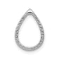 14k White Gold 1/5 Ct. Lab Grown Diamond VS/SI+ G+ Teardrop Chain Slide Pendant