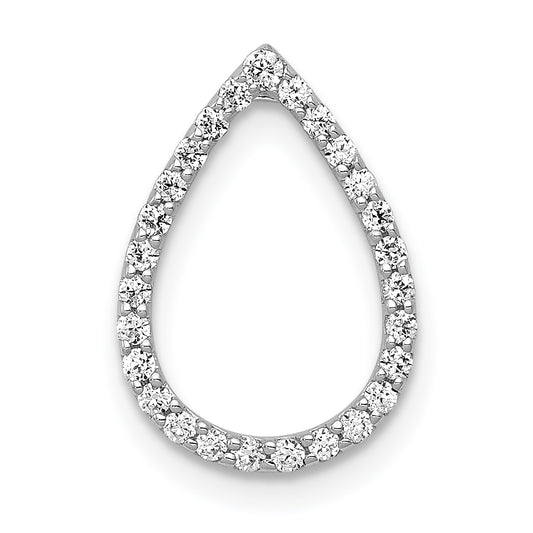 14k White Gold 1/5 Ct. Lab Grown Diamond VS/SI+ G+ Teardrop Chain Slide Pendant