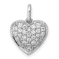 14k White Gold 1/2 Ct. Lab Grown Diamond VS/SI+ G+ Cluster Heart Pendant