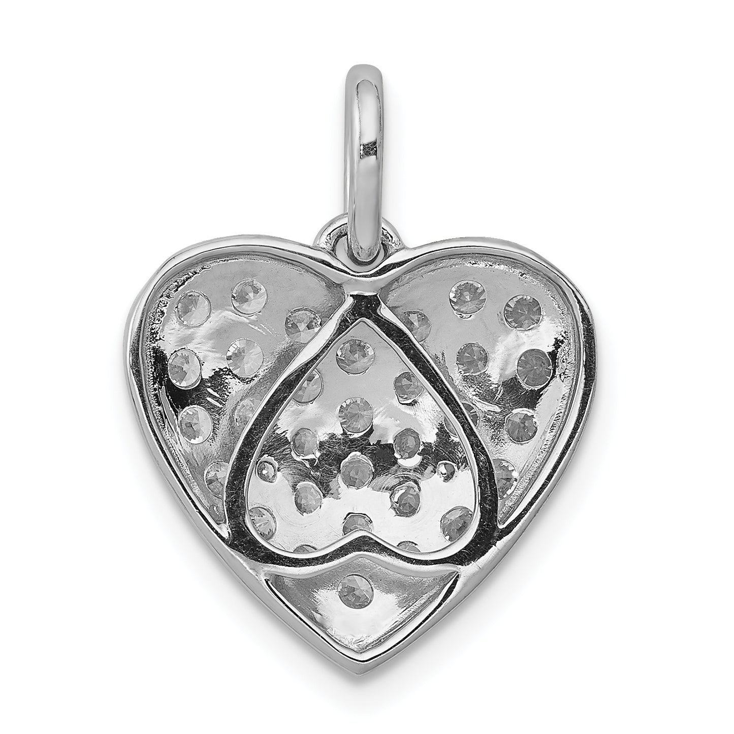 14k White Gold 1 Ct. Lab Grown Diamond VS/SI+ G+ Cluster Heart Pendant