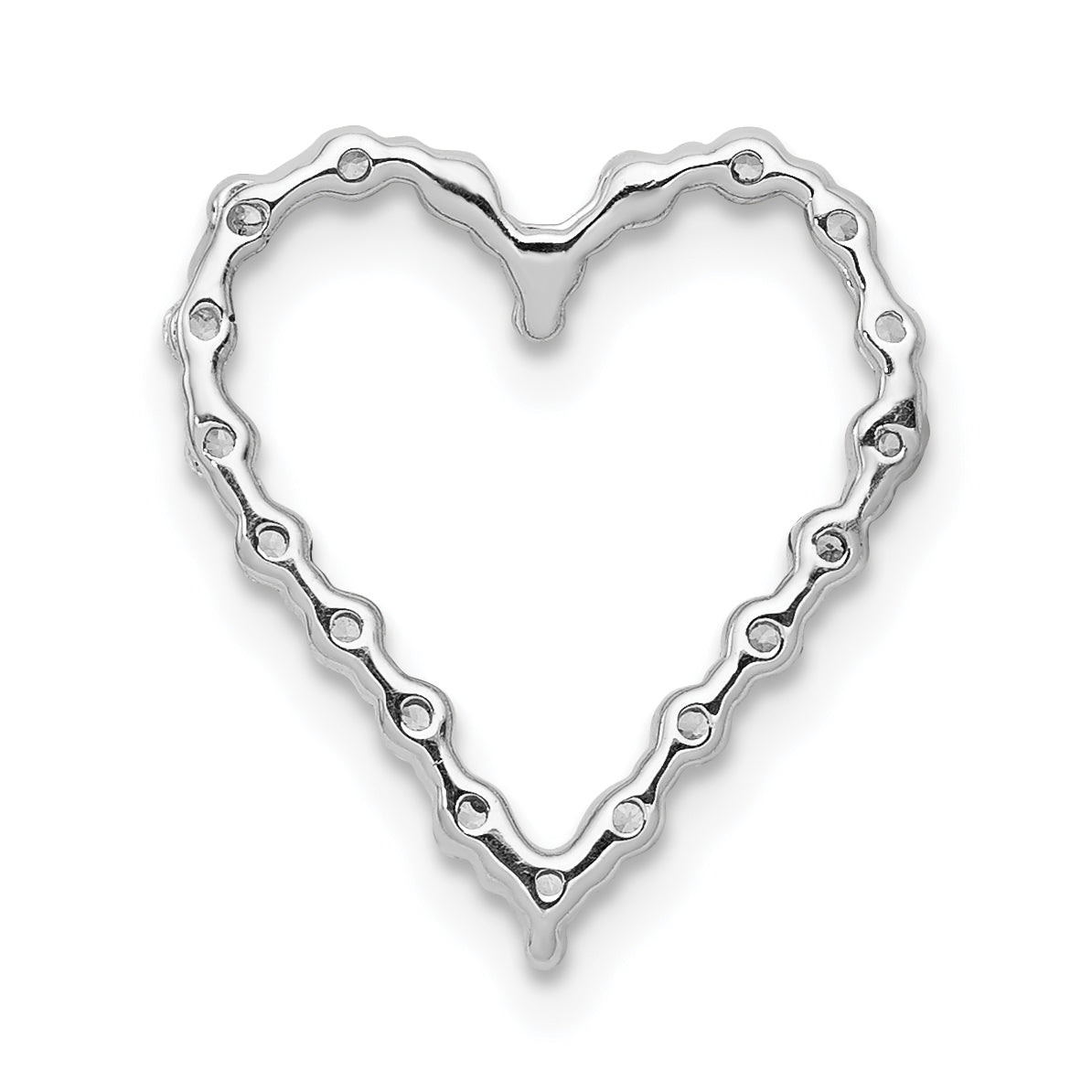 14k White Gold 1/5 Ct. Lab Grown Diamond VS/SI+ G+ Heart Chain Slide Pendant