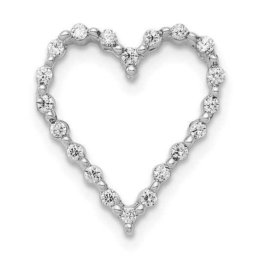 14k White Gold 1/5 Ct. Lab Grown Diamond VS/SI+ G+ Heart Chain Slide Pendant