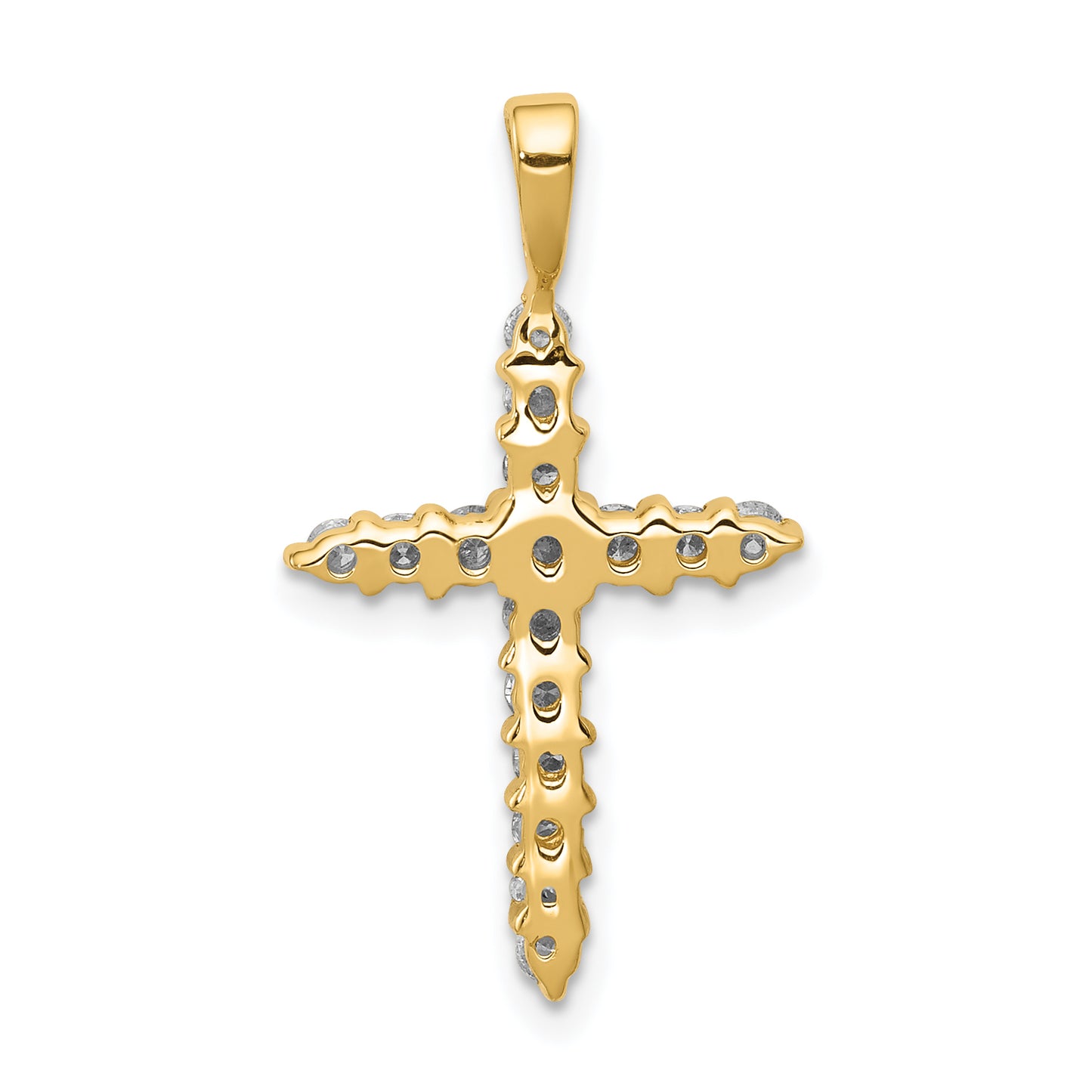 14k Yellow Gold 1/2 Ct. Lab Grown Diamond VS/SI+ G+ Cross Pendant