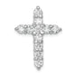 14k White Gold 1 1/4 Ct. Lab Grown Diamond VS/SI+ G+ Cross Chain Slide Pendant