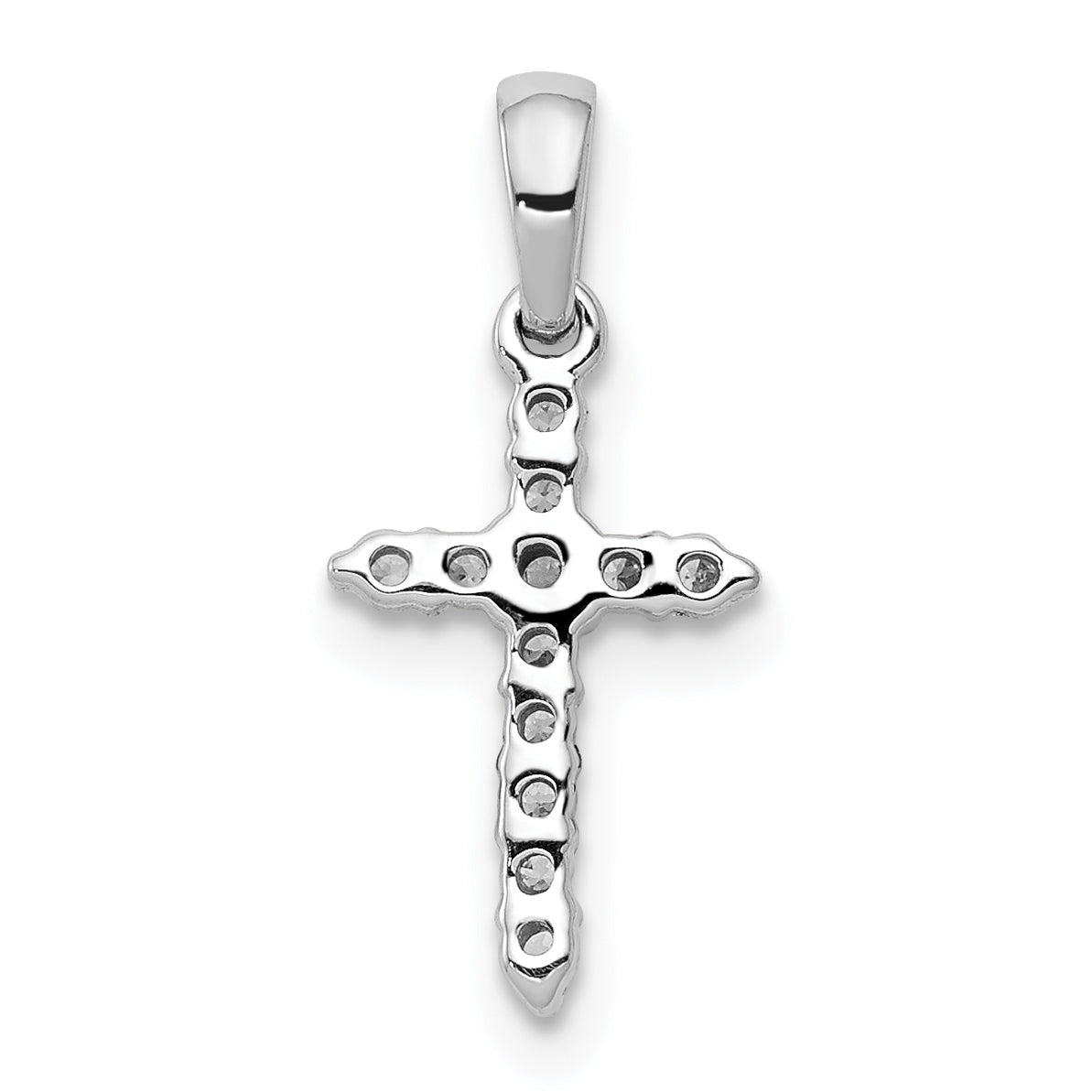 14k White Gold 1/10 Ct. Lab Grown Diamond VS/SI+ G+ Cross Pendant