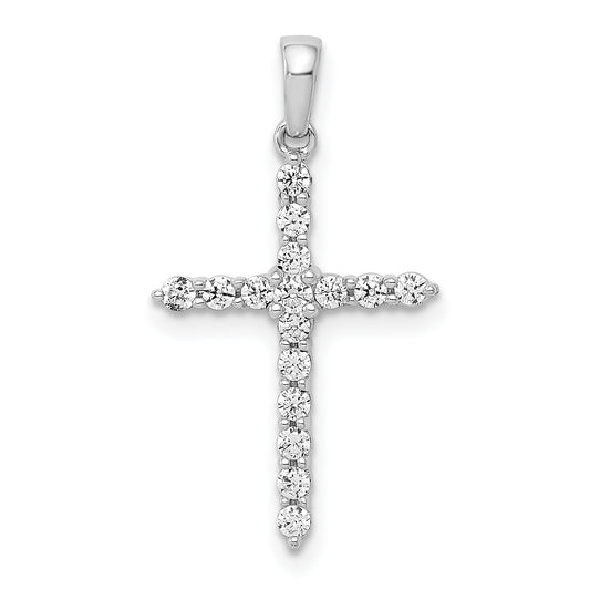 14k White Gold 1/4 Ct. Lab Grown Diamond VS/SI+ G+ Cross Pendant