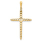 14k Yellow Gold 1 Ct. Lab Grown Diamond VS/SI+ G+ 18 inch Cross Pendant Necklace