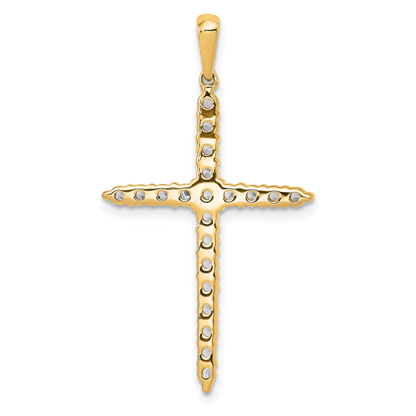 14k Yellow Gold 1 Ct. Lab Grown Diamond VS/SI+ G+ 18 inch Cross Pendant Necklace