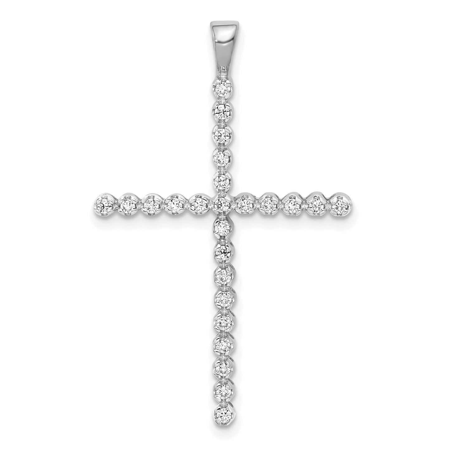 14k White Gold 1/4 Ct. Lab Grown Diamond VS/SI+ G+ Cross Pendant