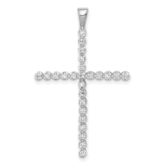 14k White Gold 1/4 Ct. Lab Grown Diamond VS/SI+ G+ Cross Pendant