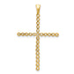 14k Yellow & Rhodium and Lab Grown Diamond VS/SI FGH Cross Pendant