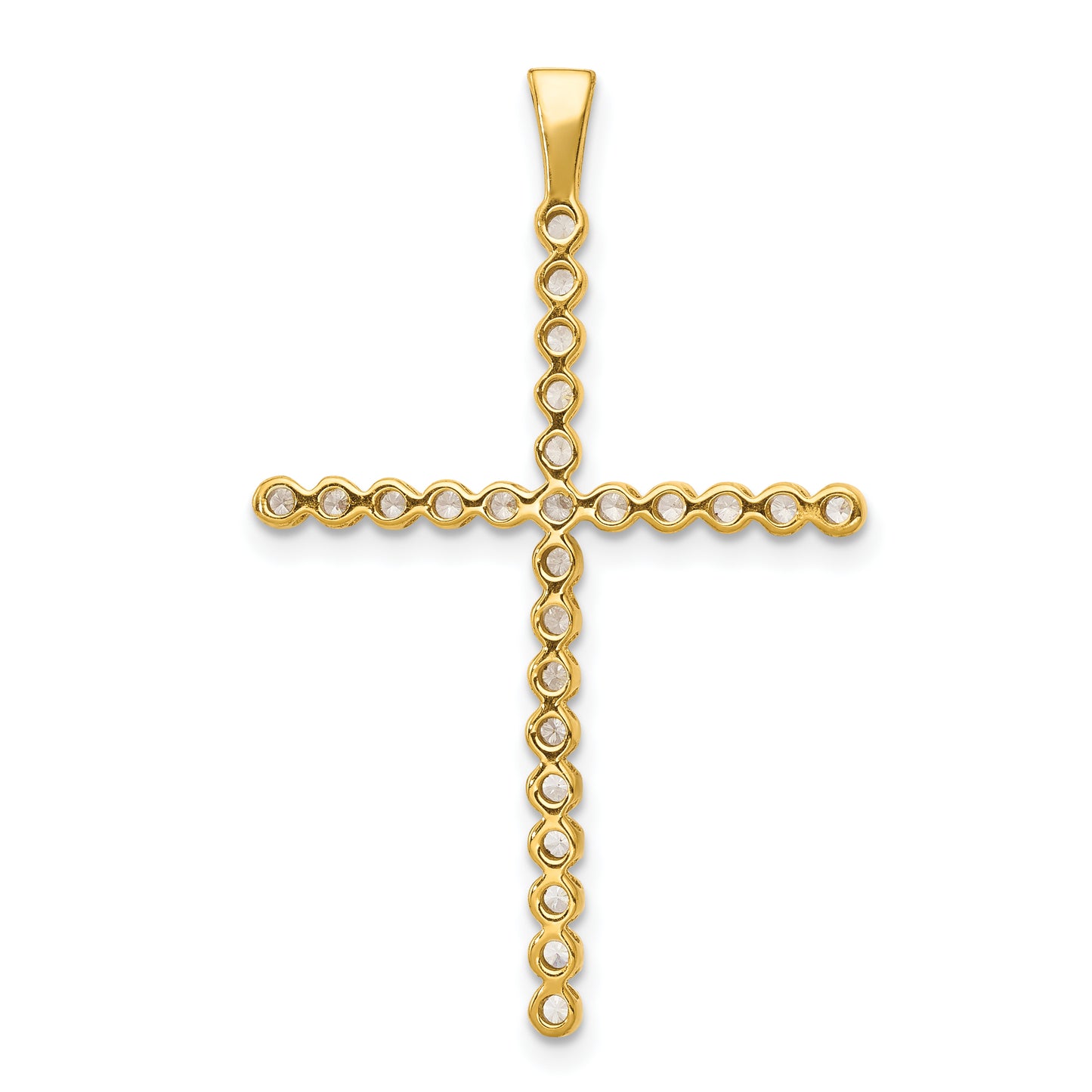 14k Yellow & Rhodium and Lab Grown Diamond VS/SI FGH Cross Pendant