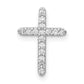 14k White Gold 1/8 Ct. Lab Grown Diamond VS/SI+ G+ Cross Chain Slide Pendant