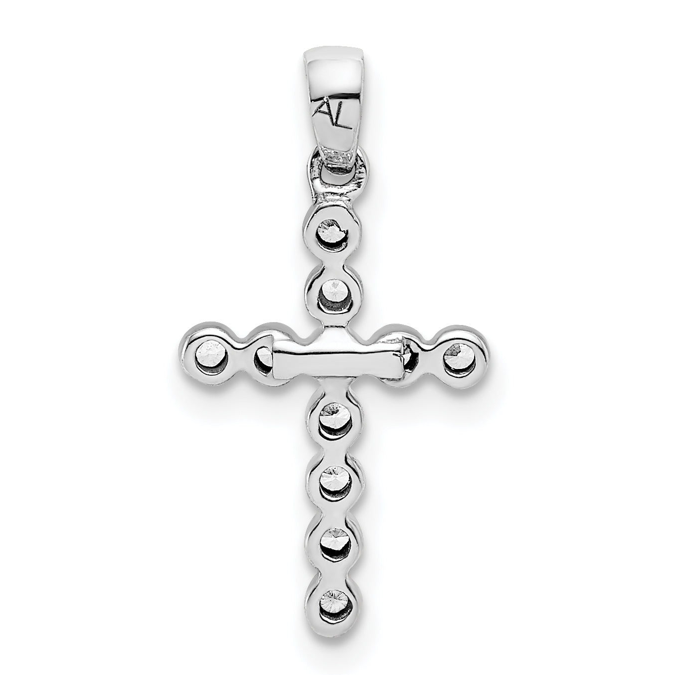 14k White Gold 1/10 Ct. Lab Grown Diamond VS/SI+ G+ Cross Pendant