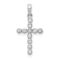 14k White Gold 1/10 Ct. Lab Grown Diamond VS/SI+ G+ Cross Pendant