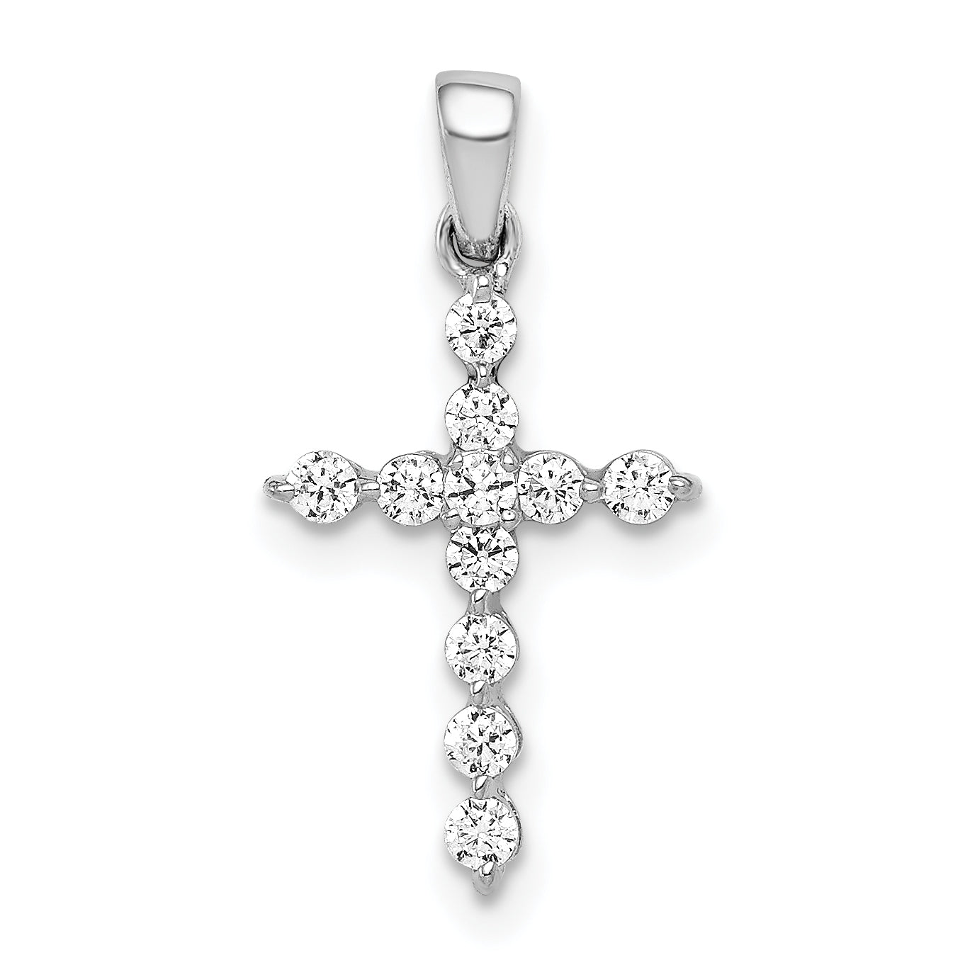 14k White Gold 1/4 Ct. Lab Grown Diamond VS/SI+ G+ Cross Pendant